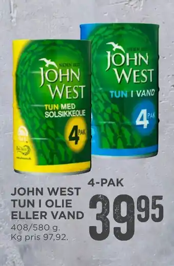 MENY John west tun i olie eller vand tilbud
