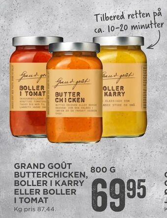 Grand goût butterchicken, boller i karry eller boller i tomat