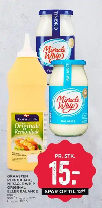 MENY Graasten remoulade, miracle whip original eller balance tilbud