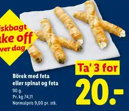 Lidl Börek med feta eller spinat og feta tilbud