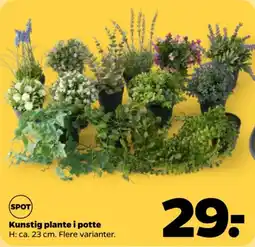 Netto Spot kunstig plante i potte tilbud