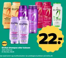 Netto Elvital shampoo eller balsam tilbud