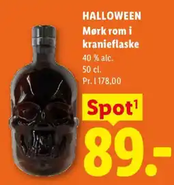 Lidl Mørk rom i kranieflaske tilbud