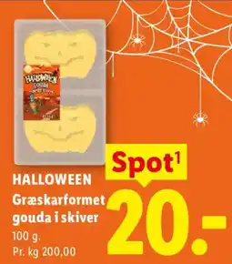 Lidl Halloween Græskarformet gouda i skiver tilbud