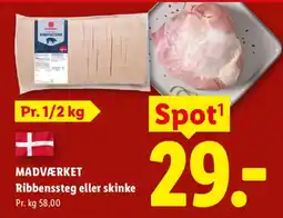 Lidl Madværket ribbenssteg eller skinke tilbud
