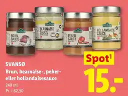 Lidl Svansø brun, bearnaise-, peber- eller hollandaisesauce tilbud