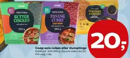Kvickly Coop asia cubes eller dumplings tilbud