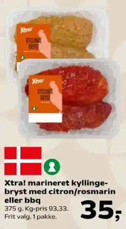 Kvickly Xtra! marineret kyllingebryst med citron/rosmarin eller bbq tilbud