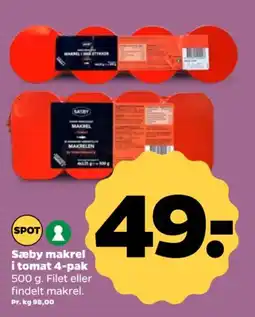 Netto Sæby makrel i tomat tilbud