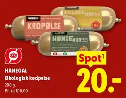Lidl Hanegal økologisk kødpølse tilbud