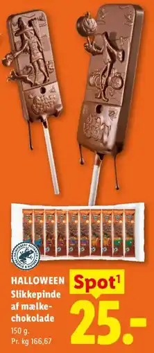 Lidl Halloween Slikkepinde af mælke-chokolade tilbud