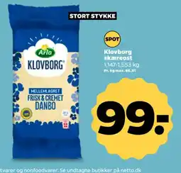 Netto Klovborg skæreost tilbud