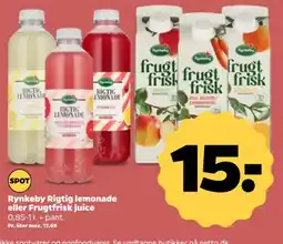 Netto Rynkeby Rigtig lemonade eller Frugtfrisk juice tilbud