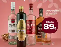 SuperBrugsen Bacardi Rom, Nordsø Bitter, Sobieski Vodka eller Label 5 Whisky tilbud