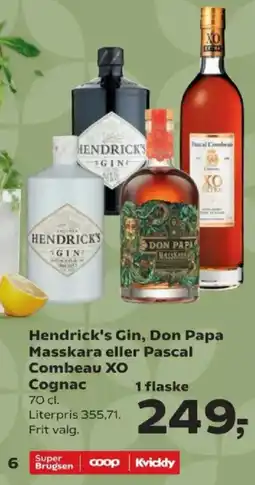 SuperBrugsen Hendrick's Gin, Don Papa Masskara eller Pascal Combeau XO Cognac tilbud
