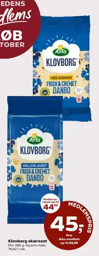 Dagli'Brugsen Arla Klovborg skæreost tilbud