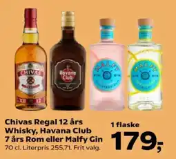 SuperBrugsen Chivas Regal 12 års Whisky, Havana Club 7 års Rom eller Malfy Gin tilbud