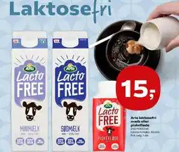 Kvickly Arla laktosefri mælk eller piskefløde tilbud