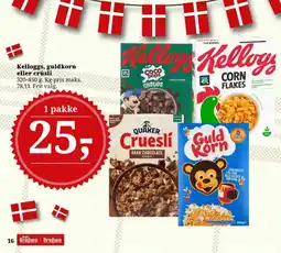 Dagli'Brugsen Kelloggs, guldkorn eller cruesli tilbud