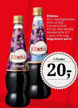 Dagli'Brugsen Ribena Solbær tilbud