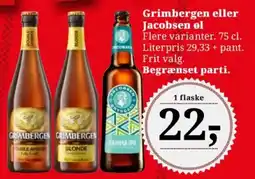Dagli'Brugsen Grimbergen eller Jacobsen øl tilbud