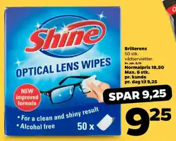 Netto Shine optical lens wipes tilbud