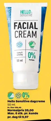 Netto Hello Sensitive dagcreme tilbud