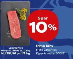 Kvickly Irma lam tilbud