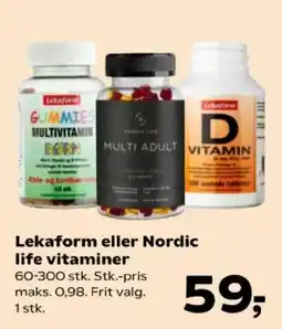 Kvickly Lekaform eller Nordic life vitaminer tilbud