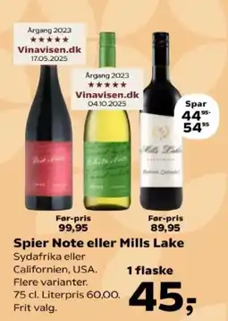 Kvickly Spier Note eller Mills Lake tilbud