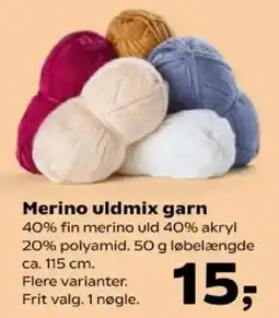 Kvickly Merino uldmix garn tilbud