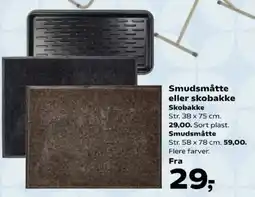 Kvickly Smudsmåtte eller skobakke tilbud