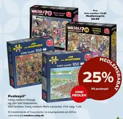 SuperBrugsen Wasgij comic puzzle tilbud