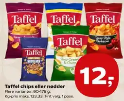 Kvickly Taffel chips eller nødder tilbud