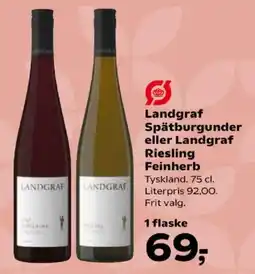 SuperBrugsen Landgraf Spätburgunder eller Landgraf Riesling Feinherb tilbud