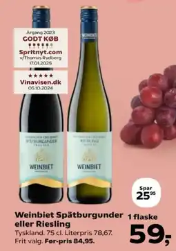 SuperBrugsen Weinbiet Spätburgunder eller Riesling tilbud