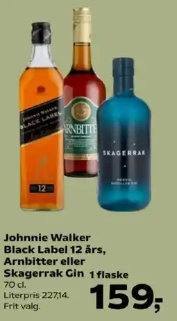 SuperBrugsen Johnnie Walker Black Label 12 års, Arnbitter eller Skagerrak Gin tilbud