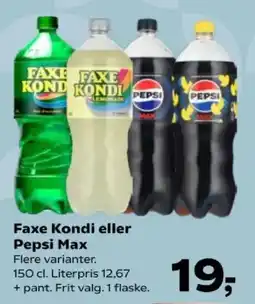SuperBrugsen Faxe Kondi eller Pepsi Max tilbud