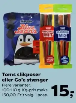 SuperBrugsen Toms slikposer eller Go'e stænger tilbud