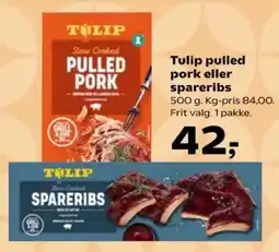 SuperBrugsen Tulip pulled pork eller spareribs tilbud