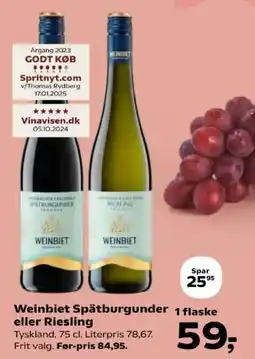 Kvickly Weinbiet Spätburgunder eller Riesling tilbud