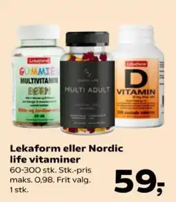 SuperBrugsen Lekaform eller Nordic life vitaminer tilbud