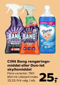 SuperBrugsen Cillit Bang rengøringsmiddel eller Dun-let skyllemiddel tilbud