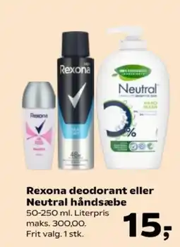 SuperBrugsen Rexona deodorant eller Neutral h
dse tilbud