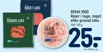Rema 1000 rejer i lage, røget eller gravad laks