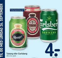 REMA 1000 Tuborg eller Carlsberg tilbud