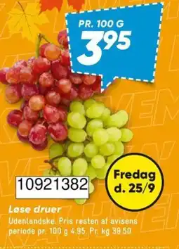 Bilka Løse druer tilbud