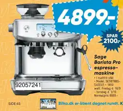 Bilka Sage Barista Pro espresso-maskine tilbud