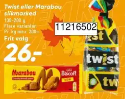 Bilka Twist eller Marabou slikmarked tilbud