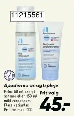 Bilka Apoderma ansigtspleje tilbud